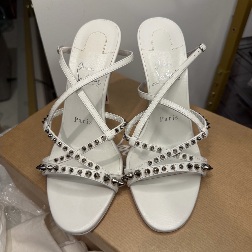 Christian Louboutin White Studded Heels